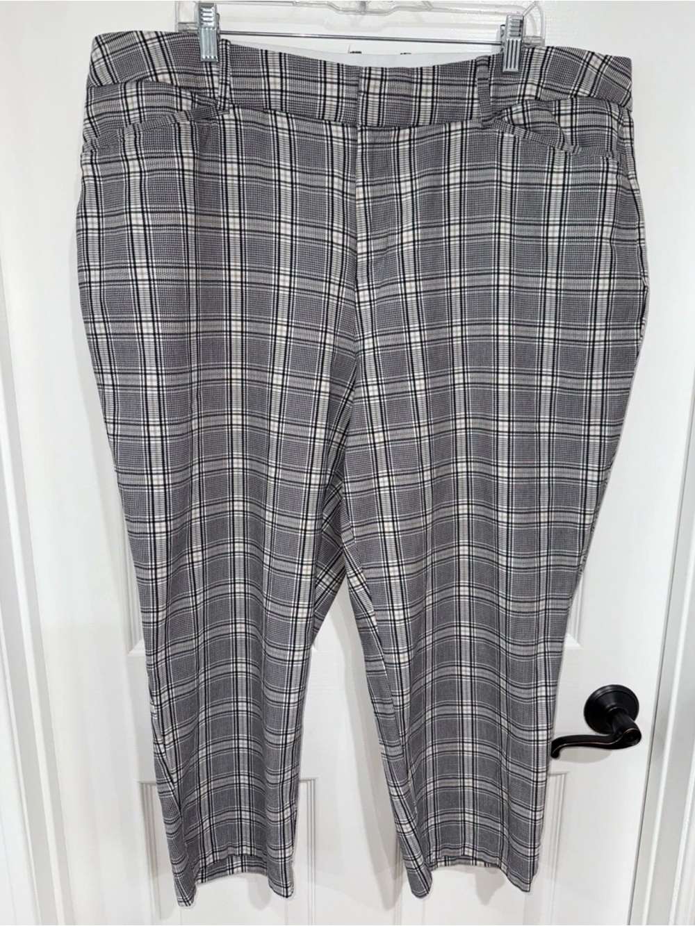 Ava & Viv Women's SZ 18 Capri Pants Casual Career Plaid Black/Tan Multi